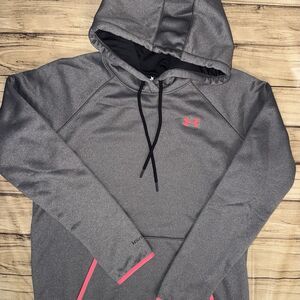 Under Armour Storm Cold Gear Fleece Lined Hoodie Gray Pink Women's Size Medium